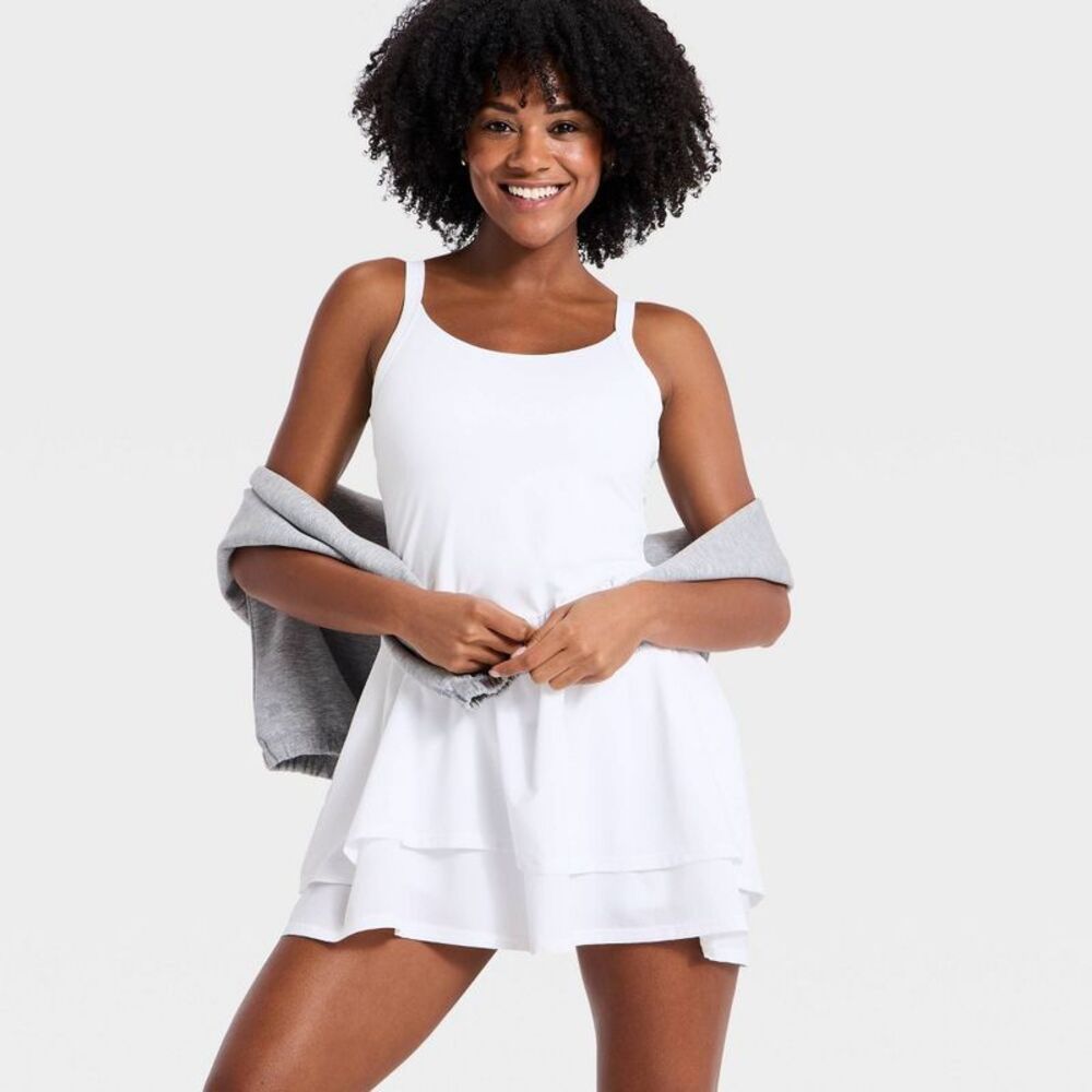 All In Motion - Women's Active Knit Layered Dress - All In Motion  White - Picture 3 of 4
